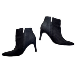 Women's Sam Edelman Black Suede Pointed Toe Stiletto Ankle Boots Size 8 Y2K Chic